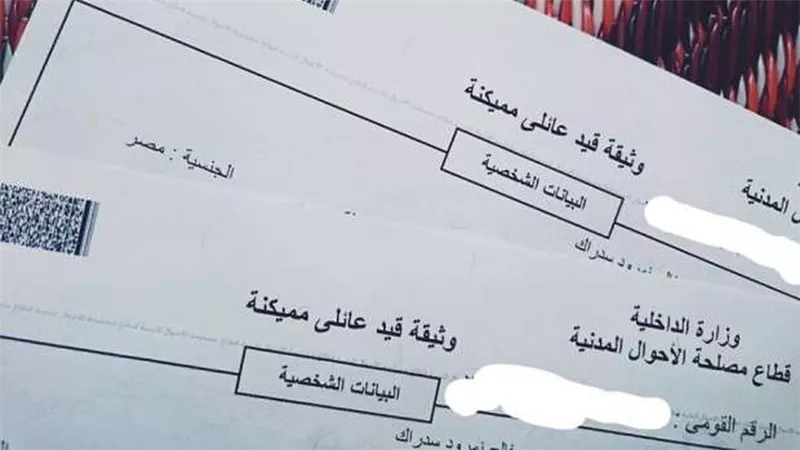 الأوراق المطلوبة لاستخراج القيد العائلي وقيمة الرسوم.. دليل شامل 
