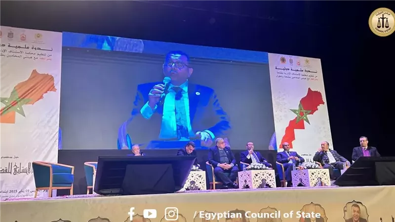 رئيس مجلس الدولة يشارك فى ندوة الدور الإنشائي للقضاء الإداري بالمغرب