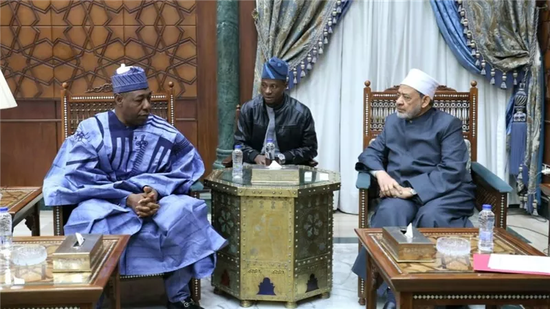 شيخ الأزهر يستقبل حاكم «ولاية بورنو النيجيرية» لبحث سبل التعاون في المجالات الدعويَّة والتعليميَّة