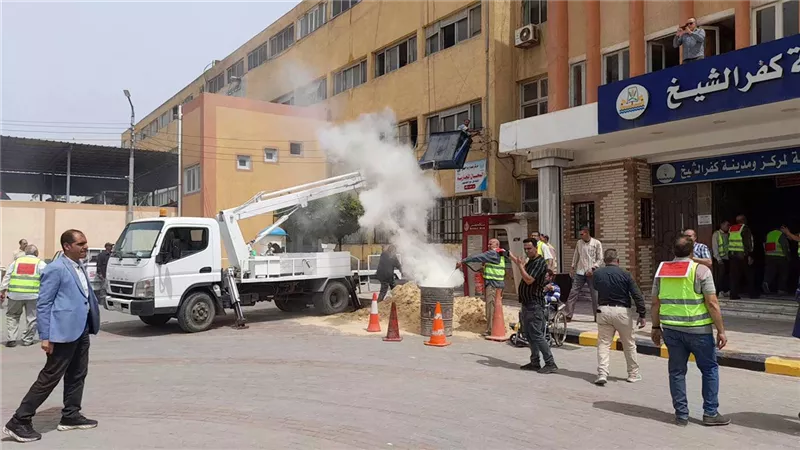 حريق وهمي.. مجلس مدينة كفر الشيخ يجري تجربة محاكاة عملية لإخلاء المواطنين