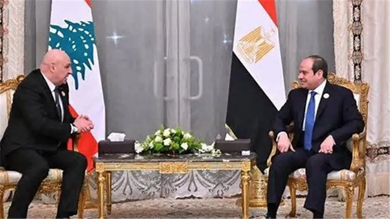 «مصر أم الدنيا».. نص كلمة الرئيس اللبناني في مباحثاته مع الرئيس السيسي