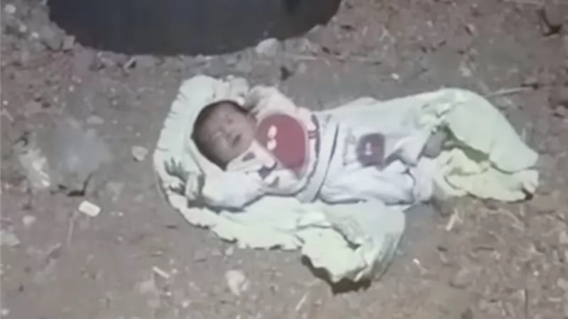 العثور على طفل رضيع على طريق الضباعنة ظاظا ببني سويف 