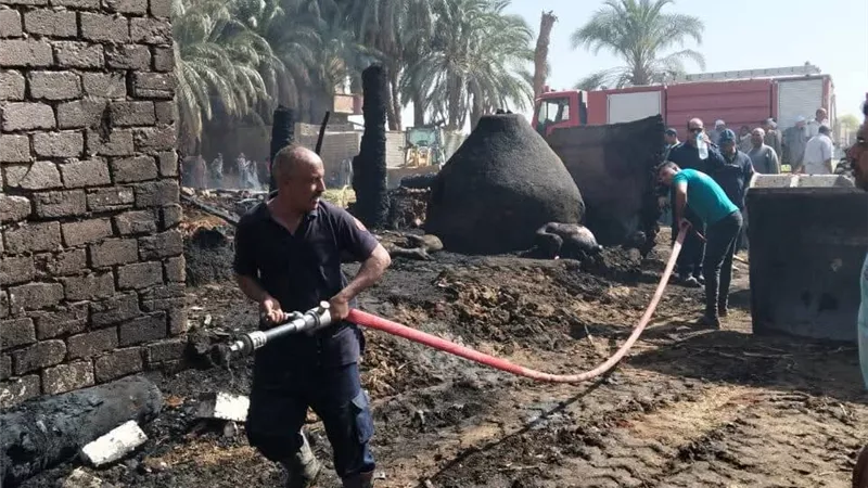 محافظ أسيوط يتابع السيطرة على حريق اندلع في عدد من حظائر المواشي بأبو تيج