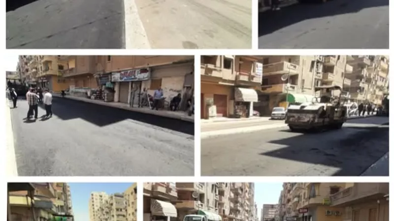 الانتهاء من أعمال رصف شارع الروضة بدمنهور لتحقيق السيولة المرورية