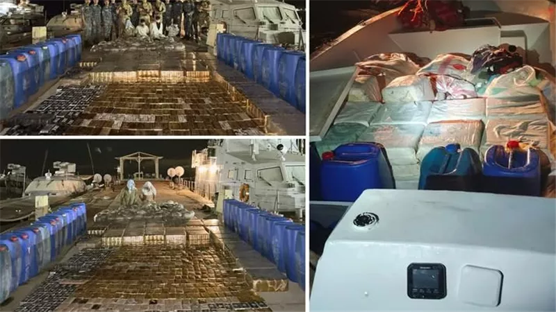 القوات البحرية تحبط محاولة تهريب كميات من المواد المخدرة بسواحل البحر الأحمر