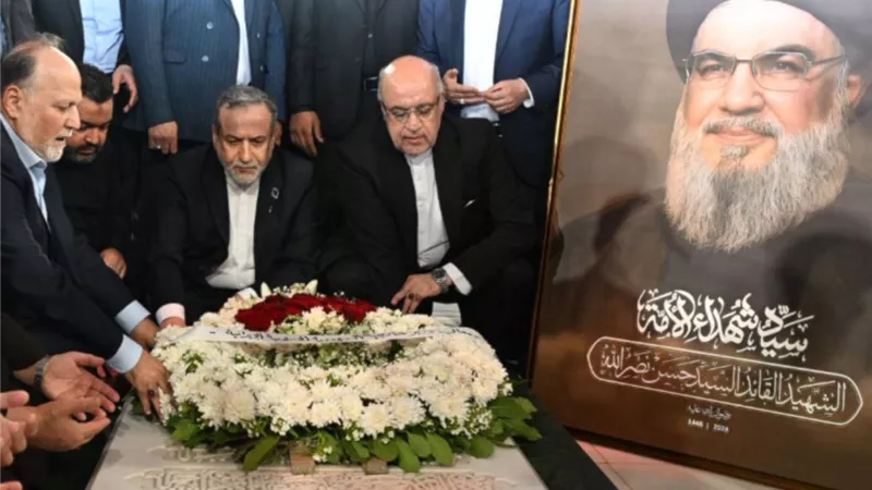 وزير الخارجية الإيراني من ضريح حسن نصر الله: هزيمة إسرائيل حتمية