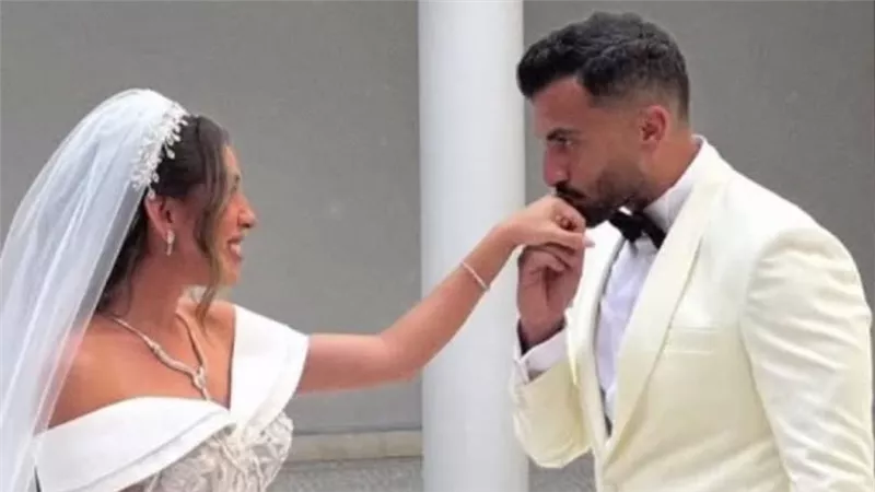 يوسف حشيش ينشر فيديو اللحظات السعيدة برفقة زوجته منة القيعي في حفل زفافهما