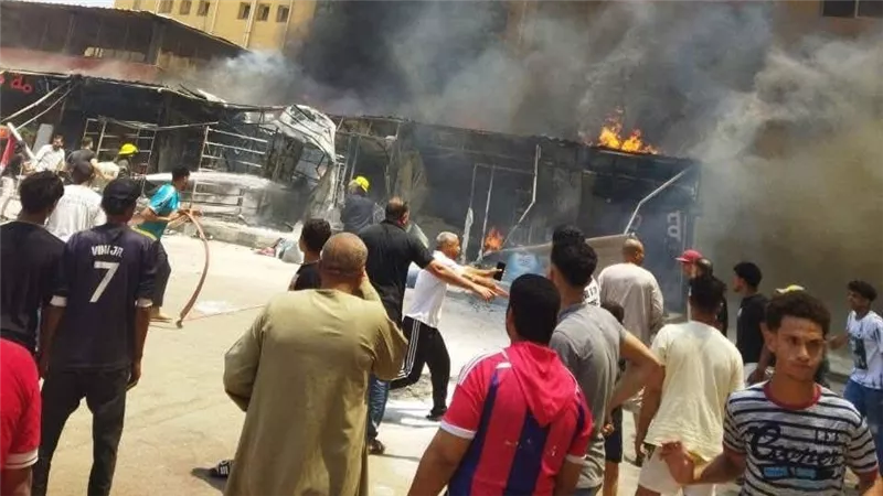 إصابة 7 أشخاص فى انفجار أسطوانة غاز فى مول البنفسج بأكتوبر