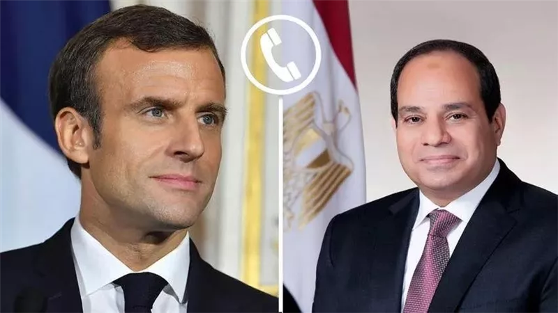 السيسي وماكرون يؤكدان ضرورة تجنب التصعيد وضبط وتهدئة الأوضاع في المنطقة