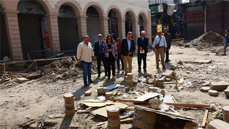 وزيرة التنمية المحلية تتفقد أعمال تنفيذ المرحلة الأولى من تطوير سوق العتبة