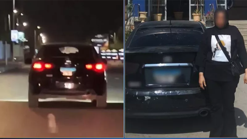 كشفها مقطع فيديو.. القبض على سيدة طمست لوحات سيارتها 
