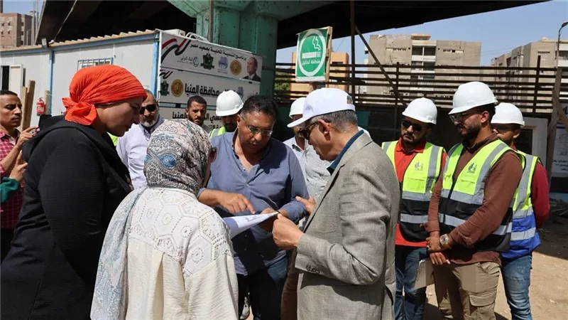 محافظ المنيا يتابع أعمال إنشاء السوق الحضاري بمنطقة الحبشي