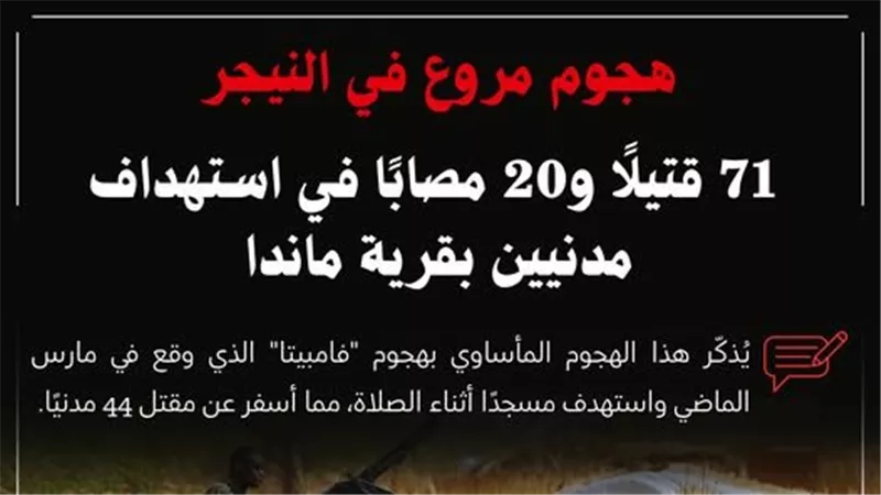 مقتل 71 شخصًا في هجوم مروع بالنيجر.. والأزهر يحذر من التعدي على دور العبادة