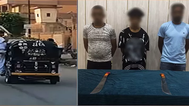 القبض على المتهمين بالتلويح بأسلحة بيضاء فى المعصرة 