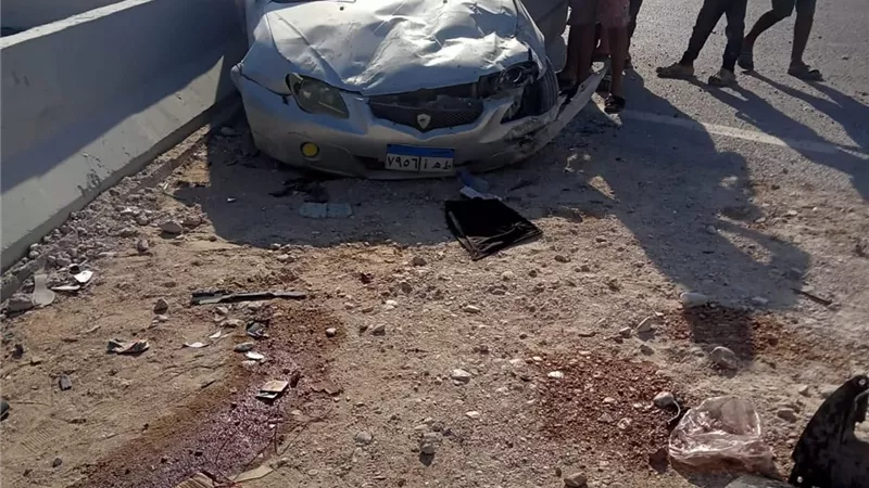 حادث انقلاب سيارة ملاكي على طريق السويس – العين السخنة وإصابة السائق