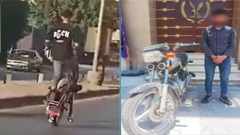 شاب يستعرض بدراجة نارية في شوارع طنطا.. والأمن يضبطه قبل الكارثة