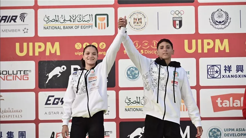 شهد عادل ومؤمن كمال يتوجان بفضية المختلط ببطولة العالم للخماسي الحديث