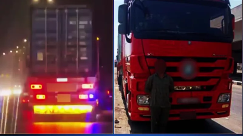 القبض على سائق سيارة نقل لسيره برعونة وتعريض حياة المواطنين للخطر 