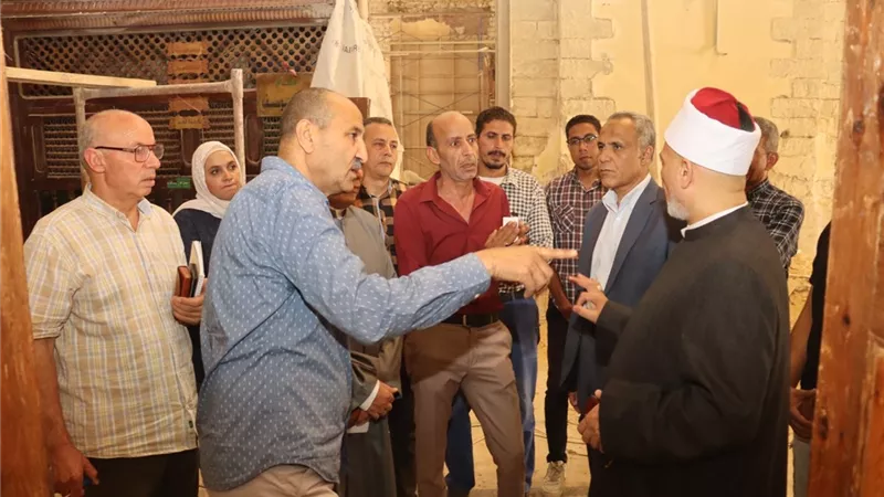 محافظة بني سويف تتابع أعمال تطوير مسجد السيدة حورية