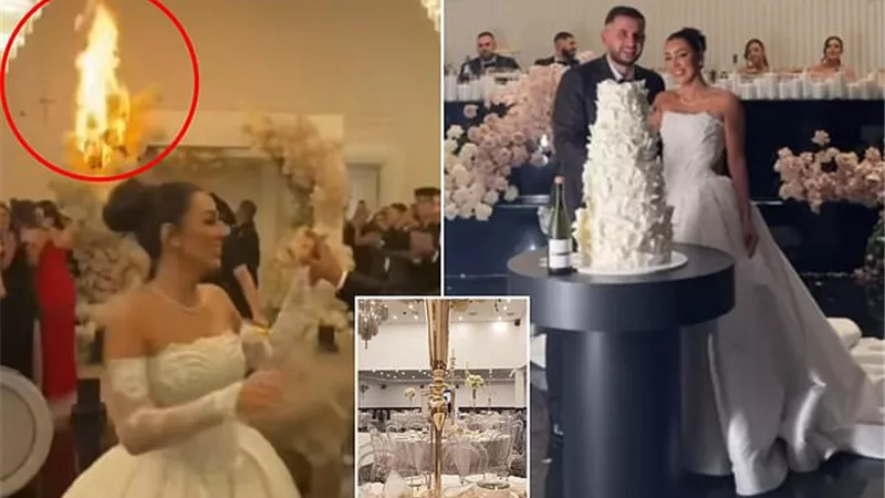 حفل زفاف يتحوّل لفوضى بعد اشتعال الزهور بسبب الألعاب النارية