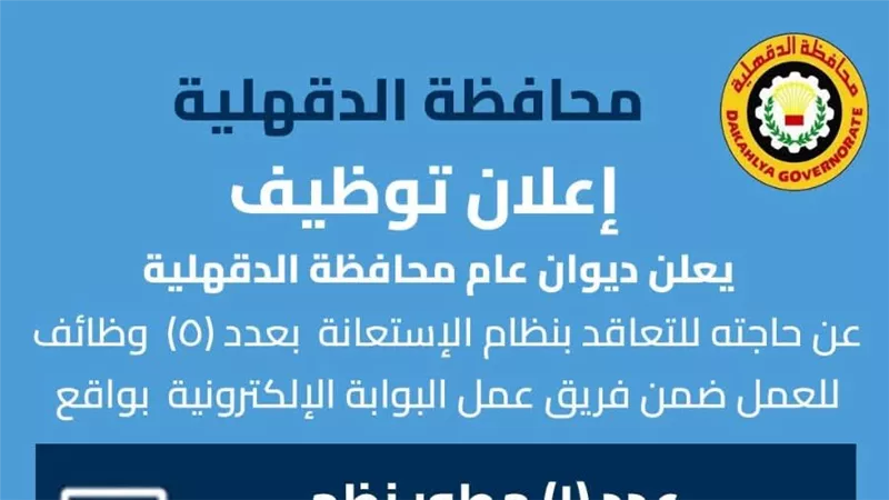 محافظة الدقهلية تطلق منصة إلكترونية جديدة لتوفير آلاف فرص العمل للشباب
