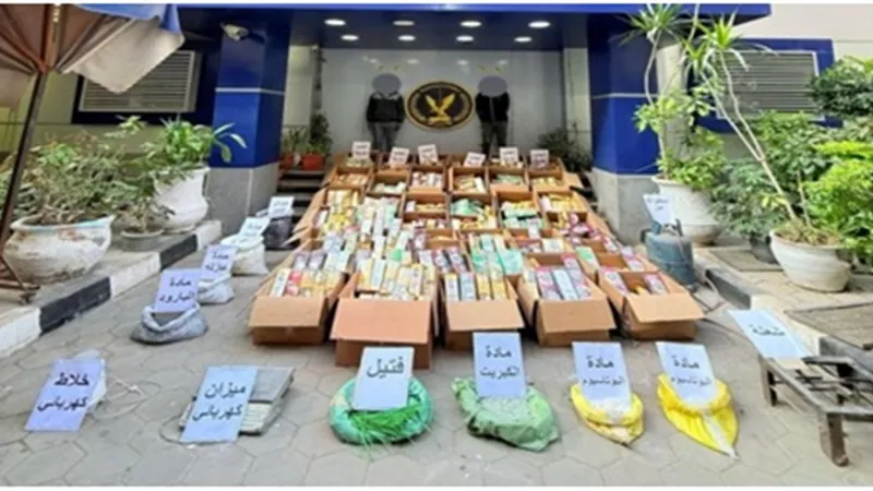 ضربة قاضية لمافيا الألعاب النارية بالفيوم.. ضبط ملايين القطع داخل ورش سرية