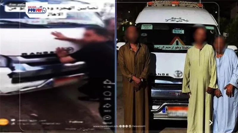 ميكروباص يقتحم الطريق هربًا من 