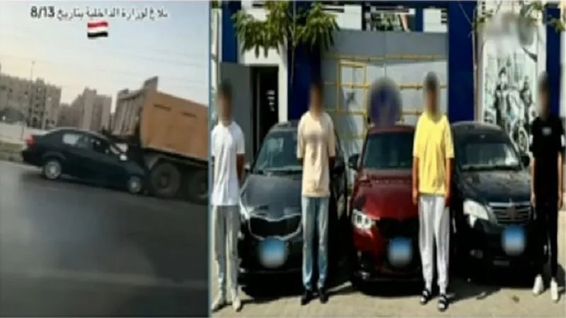 وصول المتهمين في واقعة مطاردة طريق الواحات لحضور ثاني جلسات المحاكمة