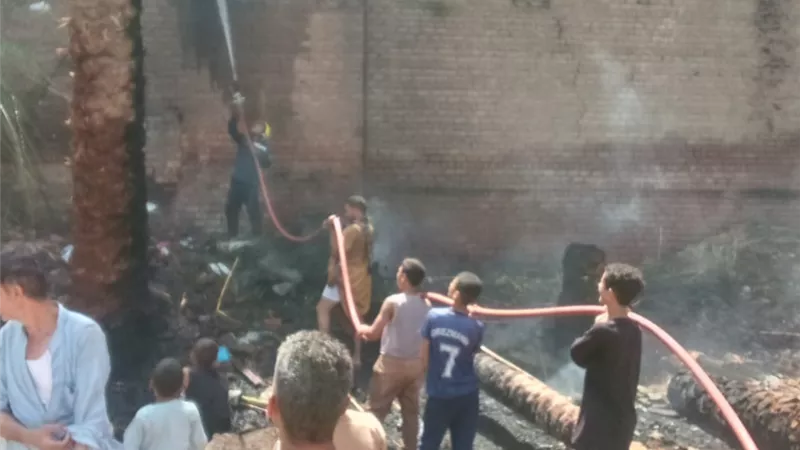 بدأ بالنخيل.. نشوب حريق في منزلين دون خسائر في الأرواح بسوهاج 