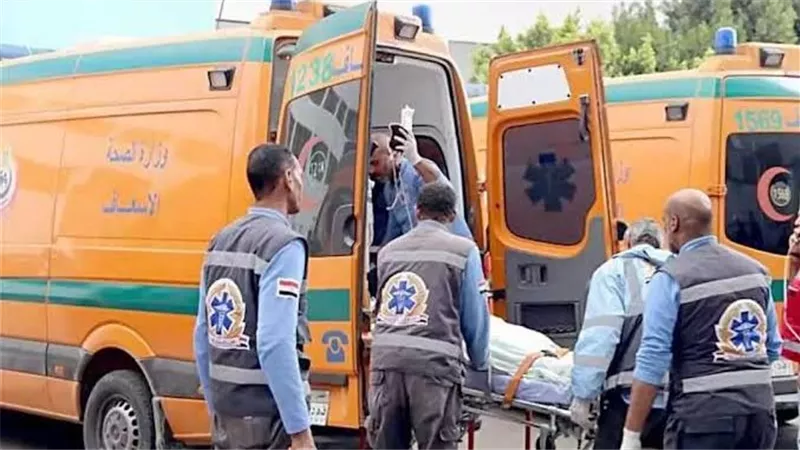 إصابة 5 أشخاص إثر انقلاب تروسيكل بطريق مصر – أسيوط الزراعى بالعياط 
