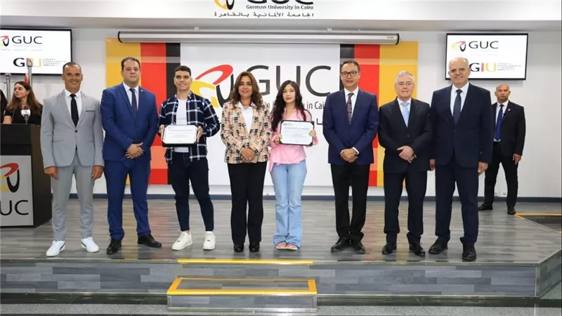 وزيرة التنمية المحلية تشهد احتفالية الجامعة الألمانية لتكريم أوائل الثانوية