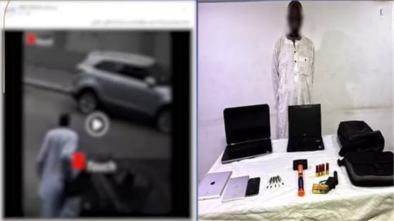 ضبط لص سيارات أجنبي بمدينة أكتوبر بعد تداول فيديو لسرقته