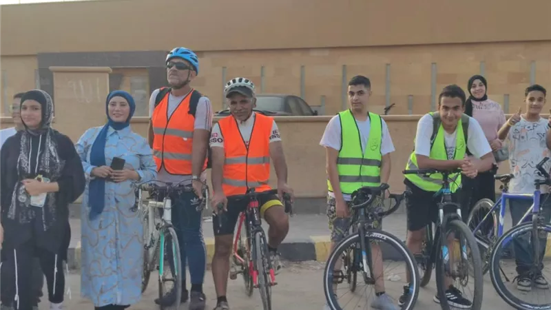 للمرة الـ 15 أسبوعيا : 65  لاعباً يشاركون فى التدريب  لمنطقة دراجات بنى سويف 