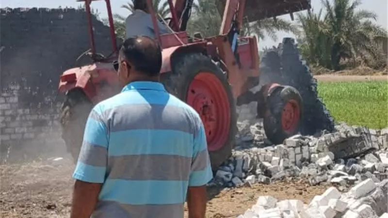 إزالة أكثر من 400 حالة ببنى سويف ىالمرحلة الـ 2 بالموجة 27 لإزالة التعديات