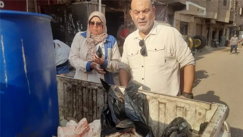 ضبط نصف طن أسماك ودواجن غير صالحة للاستهلاك في قويسنا
