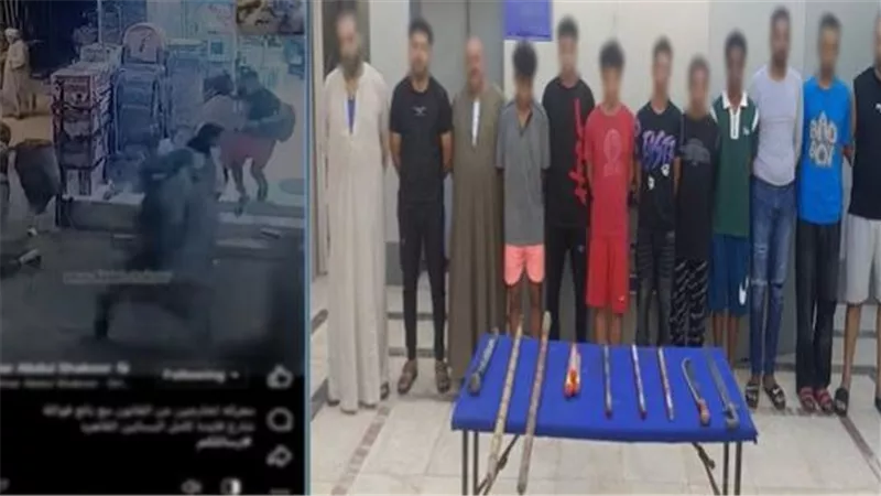 معركة الفاكهة في البساتين تنتهي بضبط 12 شخصا وأسلحة بيضاء