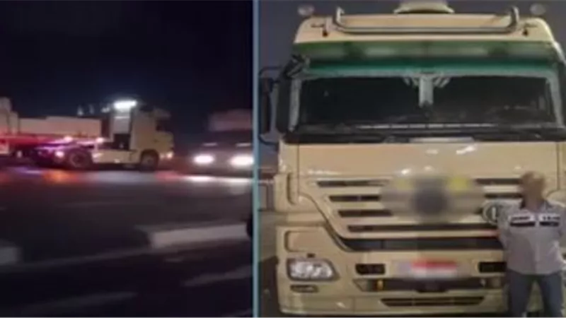 مشهد خطير وثقته الكاميرات.. ضبط سائق نقل ثقيل سار عكس الاتجاه ببورسعيد