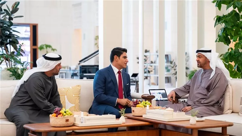 أحمد أبو هشيمة يلتقي رئيس دولة الإمارات الشيخ محمد بن زايد آل نهيان