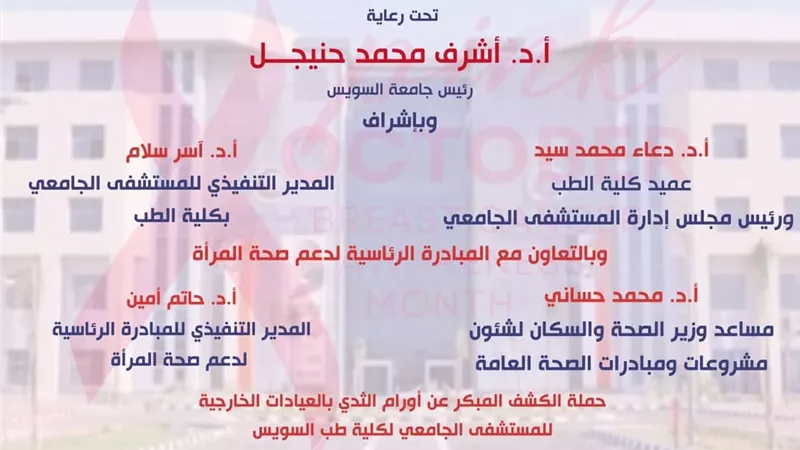 حملة للكشف المبكر عن أورام الثدي بالتعاون مع المبادرة الرئاسية لدعم الصحة