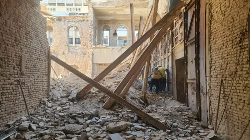 سوريا.. انهيار مبنى تابع لوزارة الداخلية في دمشق وأنباء عن وقوع إصابات