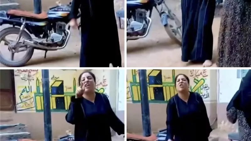خناقات شوارع .. سيدة تهدد سلفتها : 