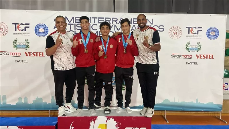 منتخب الجمباز الفني يفوز بذهبية البحر المتوسط للناشئين وبرونزية الناشئات 