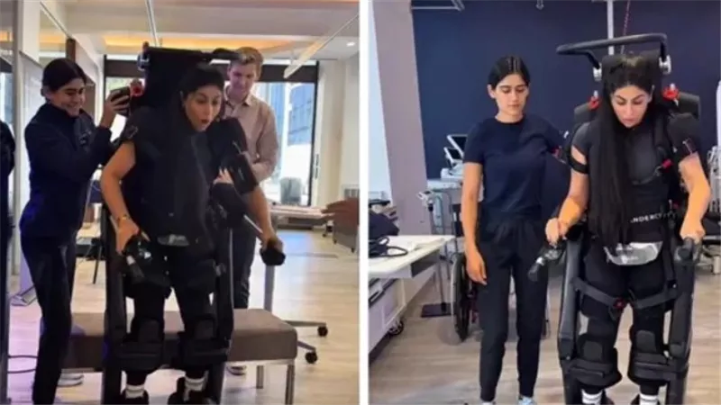 اللبنانية الأمريكية جيسيكا طويل تمشي لأول مرة بعد 10 سنوات من الشلل