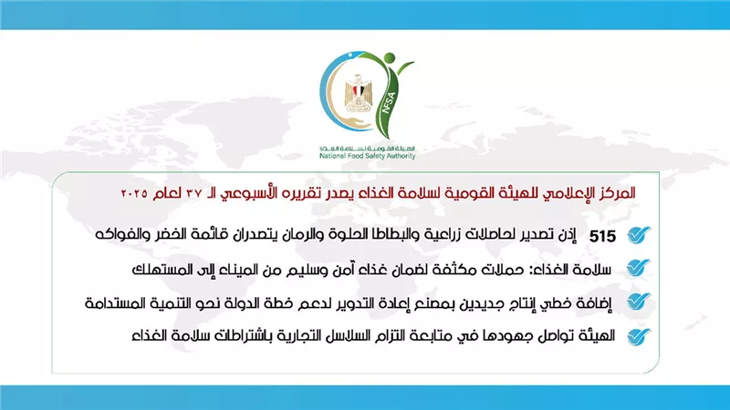  سلامة الغذاء: حملات مكثفة لضمان غذاء آمن وسليم من الميناء إلى المستهلك