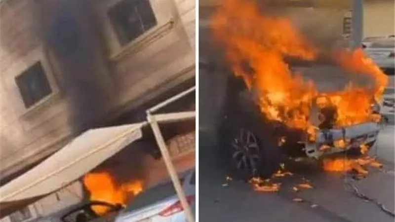 العناية الإلهية تنقذ سكان عقار بمدينة أكتوبر بعد احتراق سيارة فى جراج المبنى 