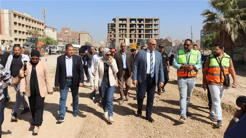 محافظ القليوبية يتابع أعمال تطوير ورصف شارع 