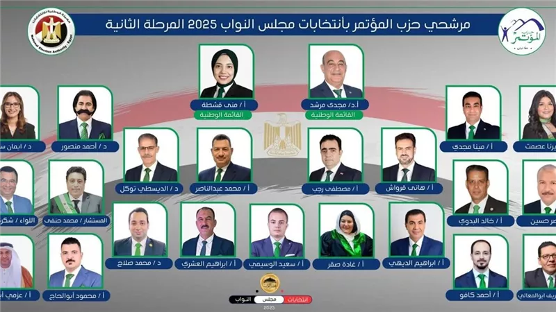 حزب المؤتمر يعلن قوائم مرشحيه لمجلس النواب 2025 في المرحلتين الأولى
