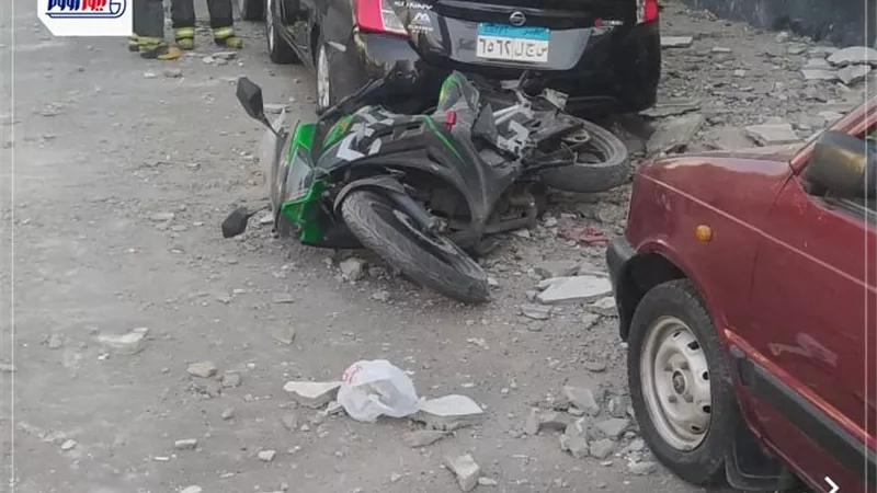 انهيار أجزاء من واجهه نادي السلاح السكندري بالشاطبي دون إصابات 