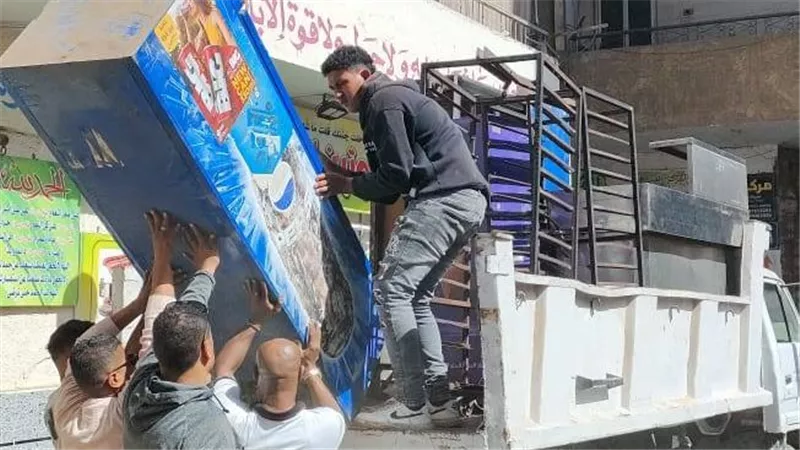 محافظة الجيزة تواصل جهودها لرفع الإشغالات وتحقيق الانضباط بالعياط وإمبابة |صور