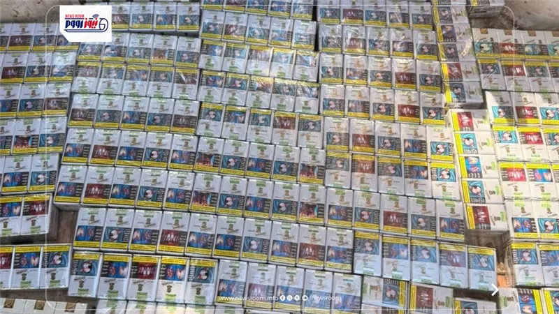 الفيوم: ضبط 1000 علبة سجائر مجهولة المصدر وشعلات إغاثة سفن محظور نقلها
